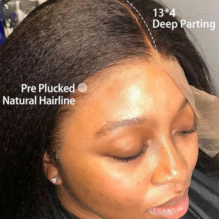 Kinky Straight 13x4 Lace Front Wigs Human Hair For Women Brazilian 4x4 Transparent Lace Closure Wigs Yaki Human Hair Wigs